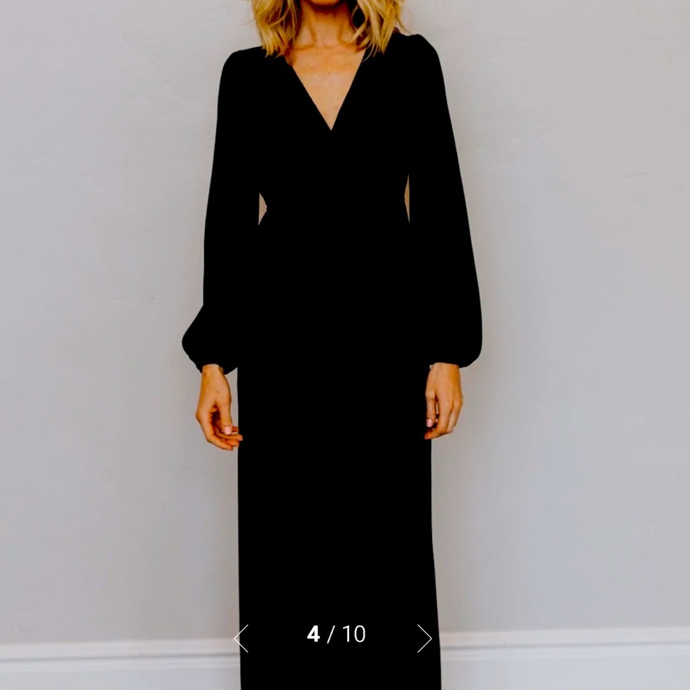 Venus Black Plested Maxi Dress